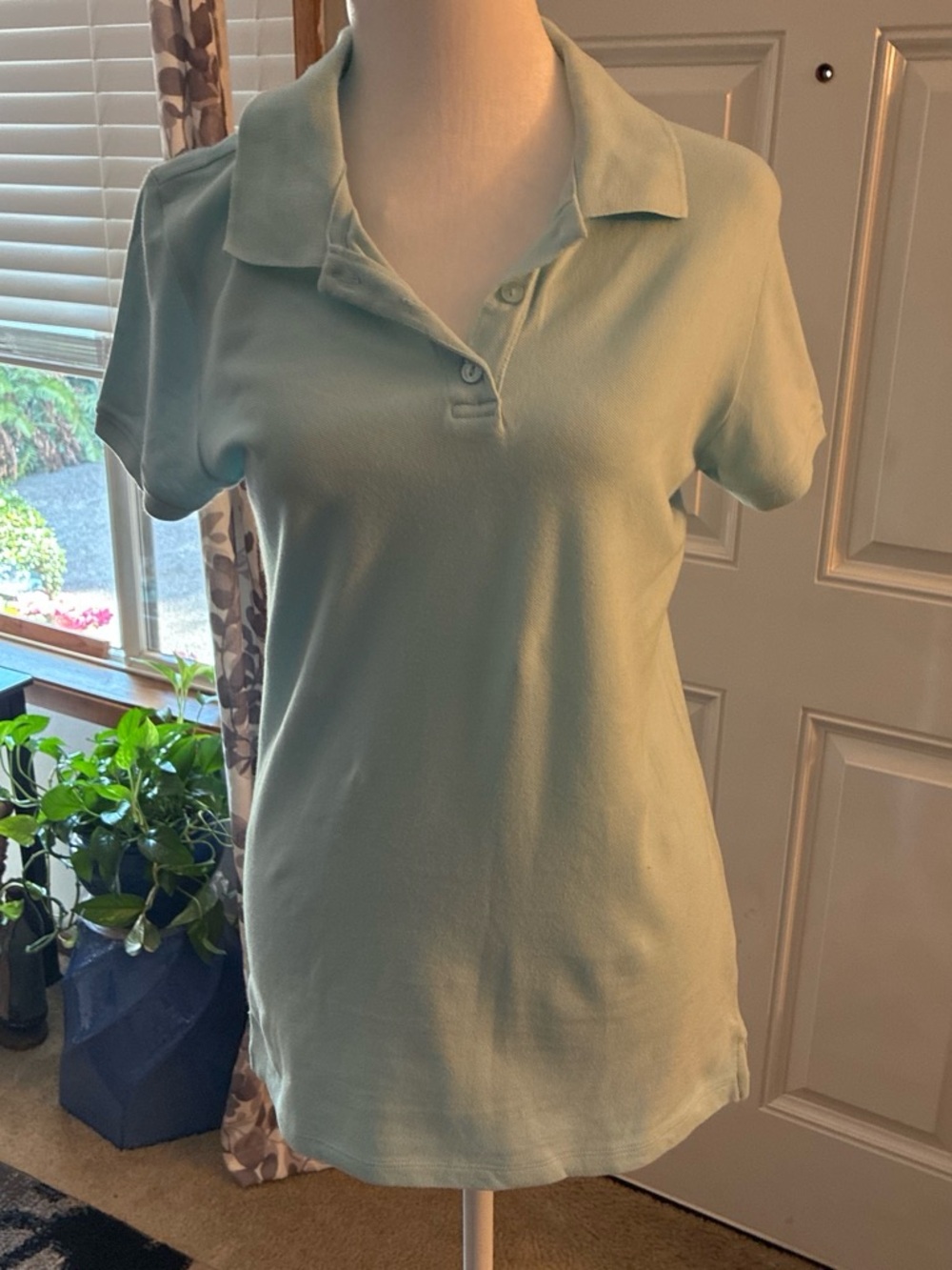 Aeropostale Light Blue Short-Sleeve Polo Top